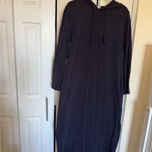 Women's Casual Pocket Slim Pullover Maxi Hoodie Dress